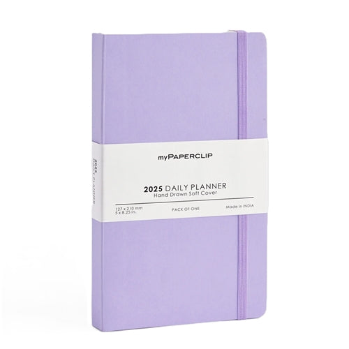 myPaperclip 2026 myPAPERCLIP Daily Planner - A5 Slim, Softcover, Lilac