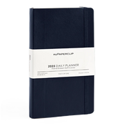 myPaperclip 2026 myPAPERCLIP Vegan Leather Daily Planner - A5 Slim, Softcover, Blue