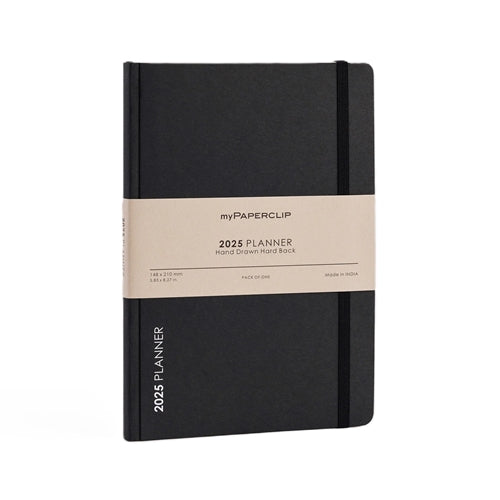 myPaperclip 2026 myPAPERCLIP Weekly Planner + Notebook - A5, Hardcover, Black / Black Spine