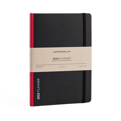 myPaperclip 2026 myPAPERCLIP Weekly Planner + Notebook - A5, Hardcover, Black / Red Spine