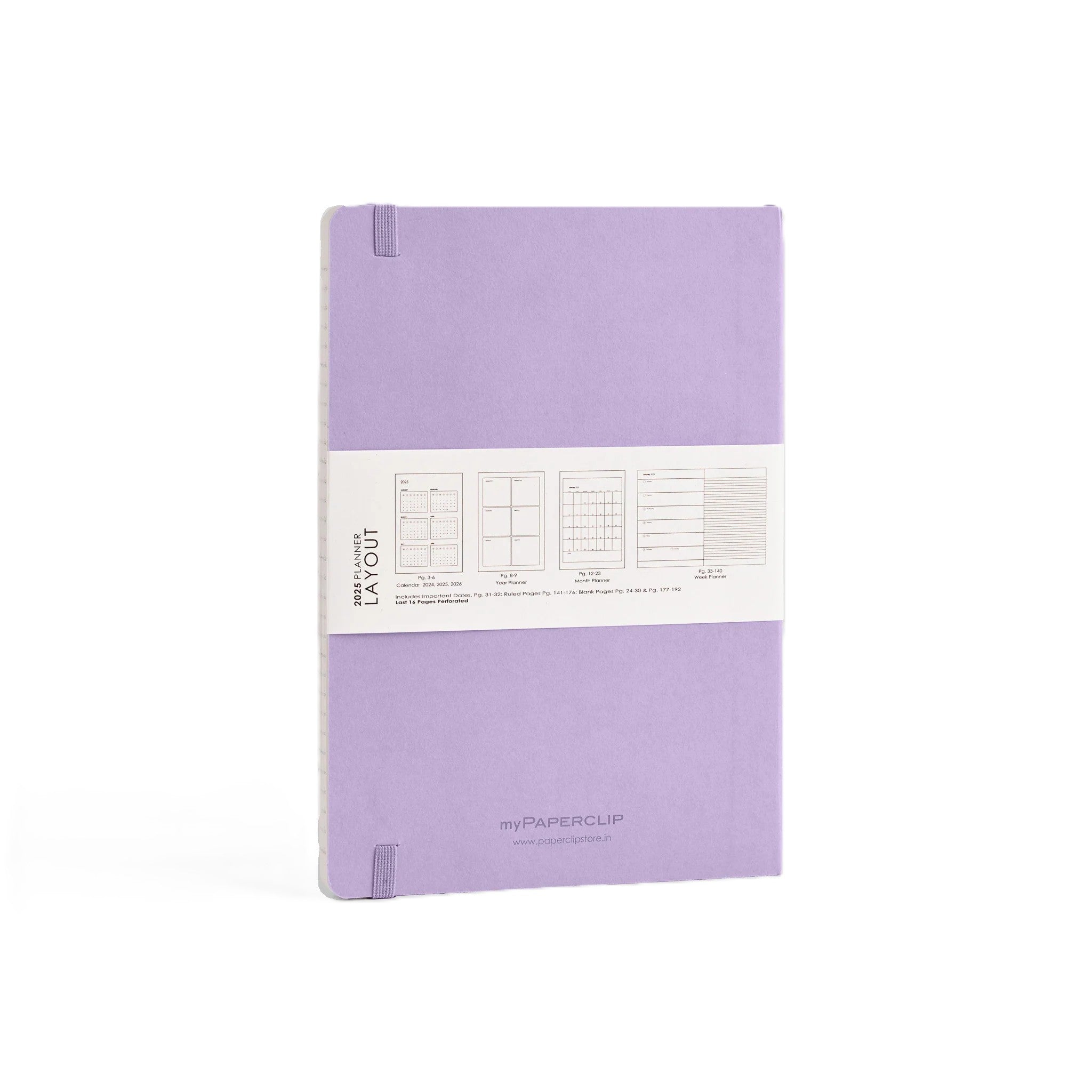 myPaperclip 2026 myPAPERCLIP Weekly Planner + Notebook - A5, Softcover, Lilac