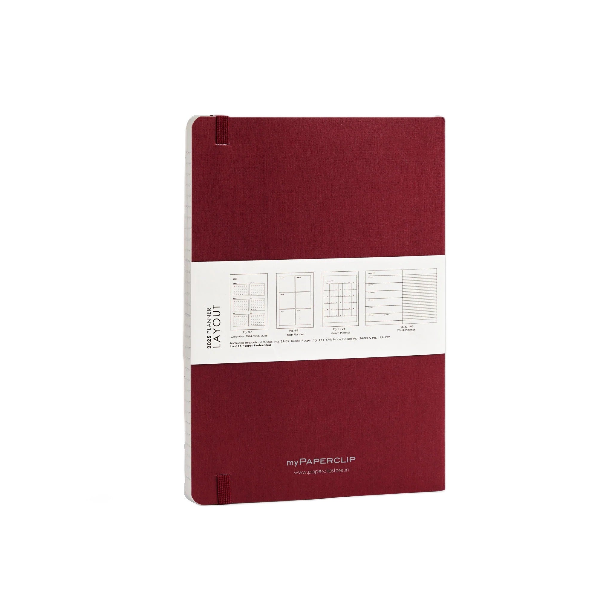 myPaperclip 2026 myPAPERCLIP Weekly Planner + Notebook - A5, Softcover, Raspberry