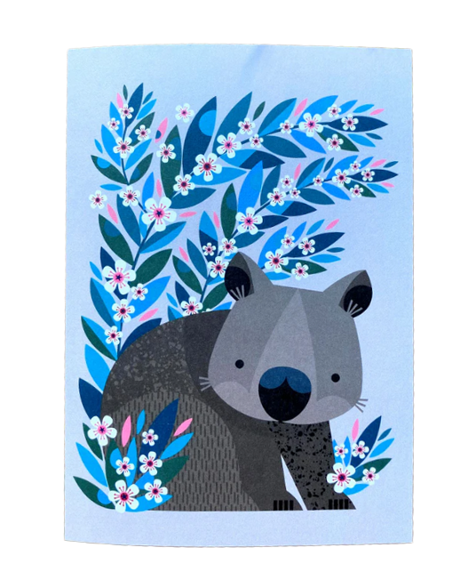 Natalie Marshall Little Hello Studio Greeting Card - Wombat Flowers