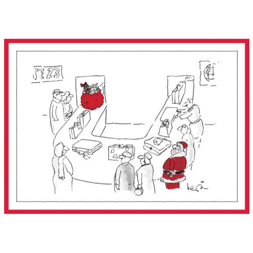 New Yorker New Yorker Christmas Card - Santa At The Airport
