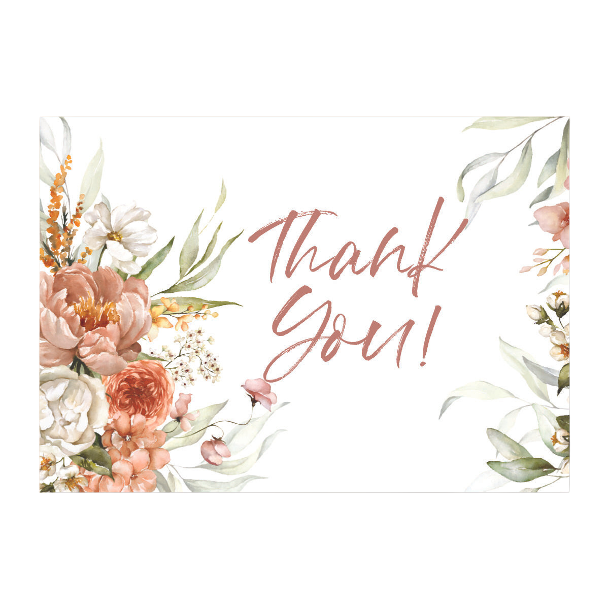 Paper Stop Paperstop Thank You Card Set - Floral Pink