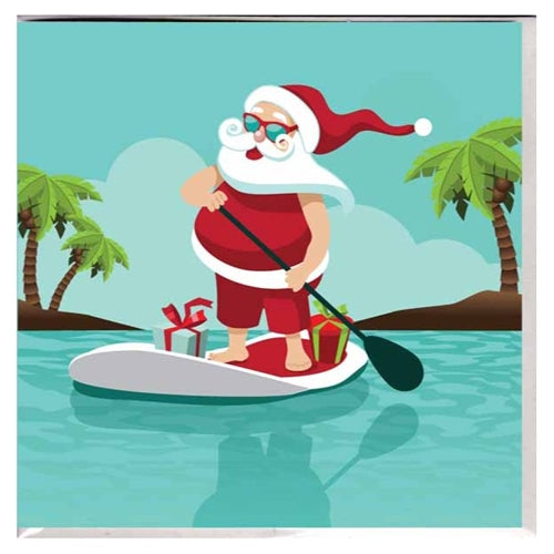 Paper Street Card Co. Paper Street Christmas Card - Paddle Board Santa