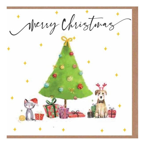 Paper Street Card Co. Paper Street Christmas Card - Pets & Christmas Tree