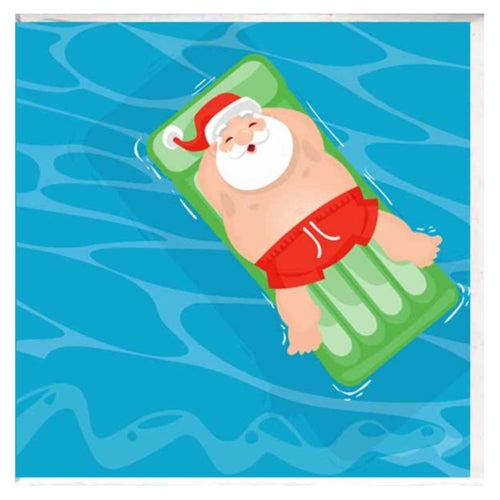 Paper Street Card Co. Paper Street Christmas Card - Pool Santa