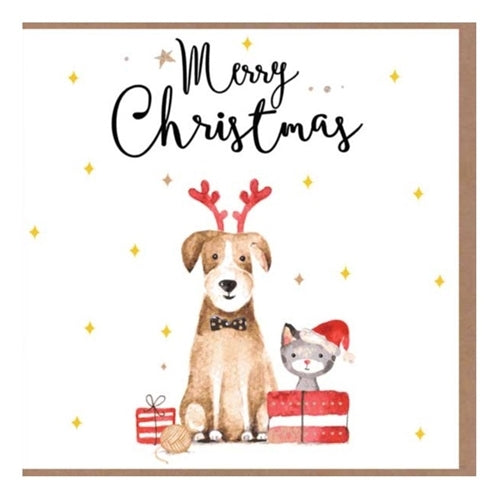 Paper Street Card Co. Paper Street Christmas Card - Puppies in Stockings