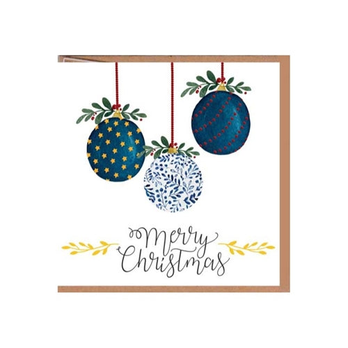 Paper Street Card Co. Paper Street Christmas Gift Card - Blue Baubles