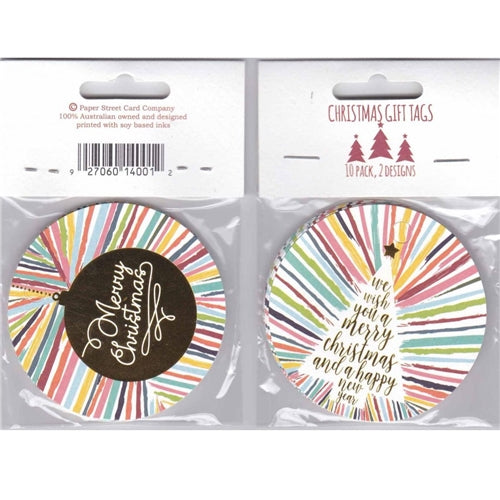 Paper Street Card Co. Paper Street Christmas Gift Tags -  Merry and Bright, Pack of 10