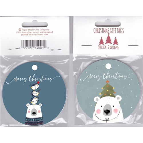 Paper Street Card Co. Paper Street Christmas Gift Tags - Polar Bear, Pack of 10