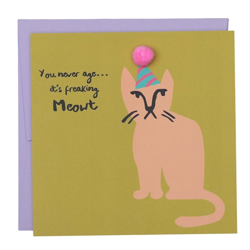 Papernest Papernest Birthday Card - You Never Age, It's Freaking Meowt