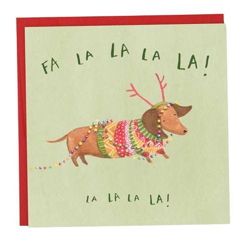 Papernest Papernest Christmas Card - Fa La La La La Dachshund