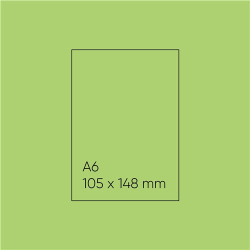 Paperpoint Blank Note Cards - A6 (105 x 148mm), Flat, Kaskad Parakeet Green, Pack of 15