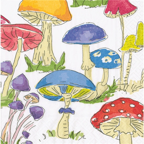 Paperpoint Caspari Napkin - Dinner, Woodland Mushrooms