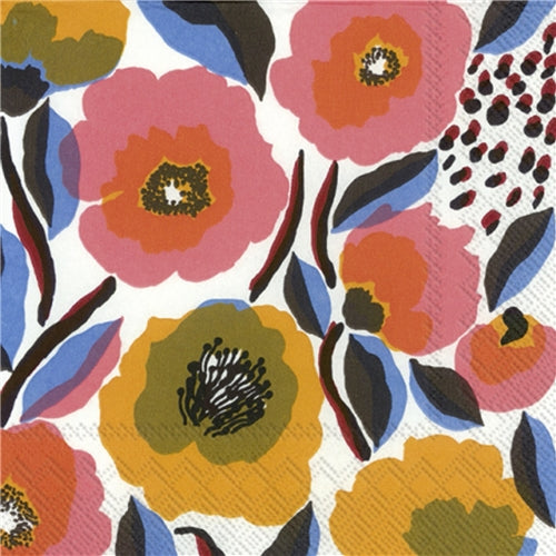 Paperpoint Marimekko Napkin - Dinner, Rosarium White Rose
