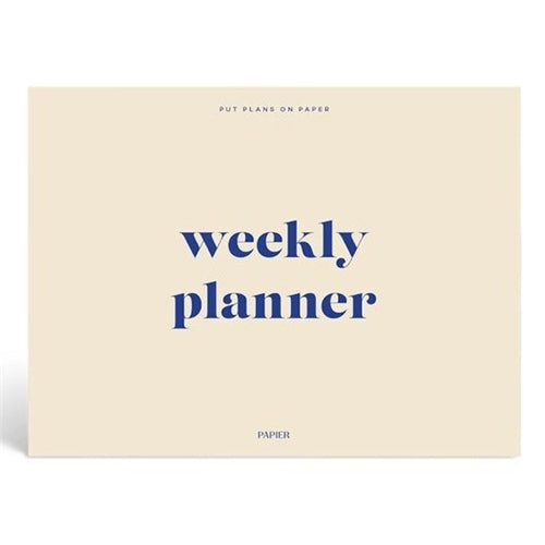 Papier Papier - Joy - Weekly Desk Planner A5, Tan & Blue