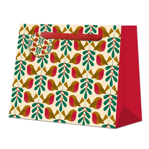 Penny Kennedy Penny Kennedy Christmas Gift Bag - Shopper, Robins & Mistletoe