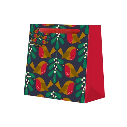 Penny Kennedy Penny Kennedy Christmas Gift Bag - Small, Robins & Mistletoe