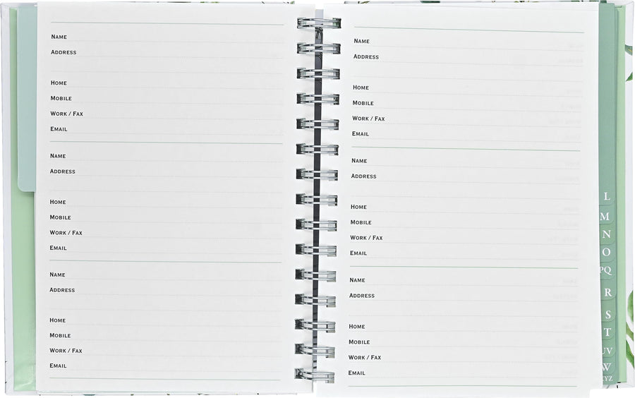 Peter Pauper Press Peter Pauper Press Address Book - Large, Eucalyptus