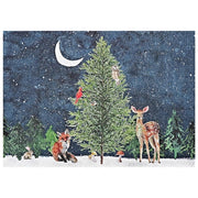 Peter Pauper Press Peter Pauper Press Boxed Christmas Cards - Deluxe, Moonlit Forest Friends