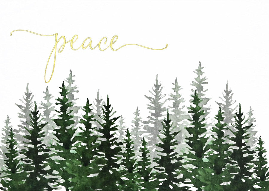 Peter Pauper Press Peter Pauper Press Deluxe Boxed Holiday Cards - Winter Evergreens