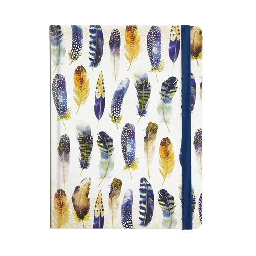 Peter Pauper Press Peter Pauper Press Journal - Medium, Ruled, Watercolor Feathers