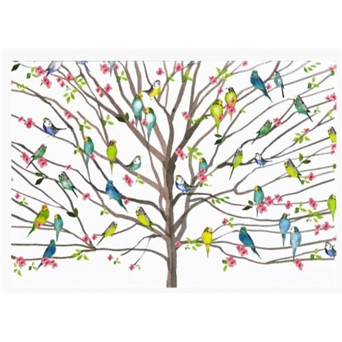 Peter Pauper Press Peter Pauper Press Note Card Set - Tree of Budgies