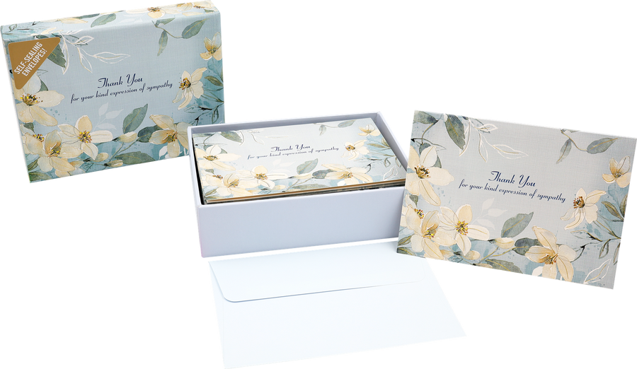 Peter Pauper Press Peter Pauper Press Thank You Card Set - White Jasmine Sympathy