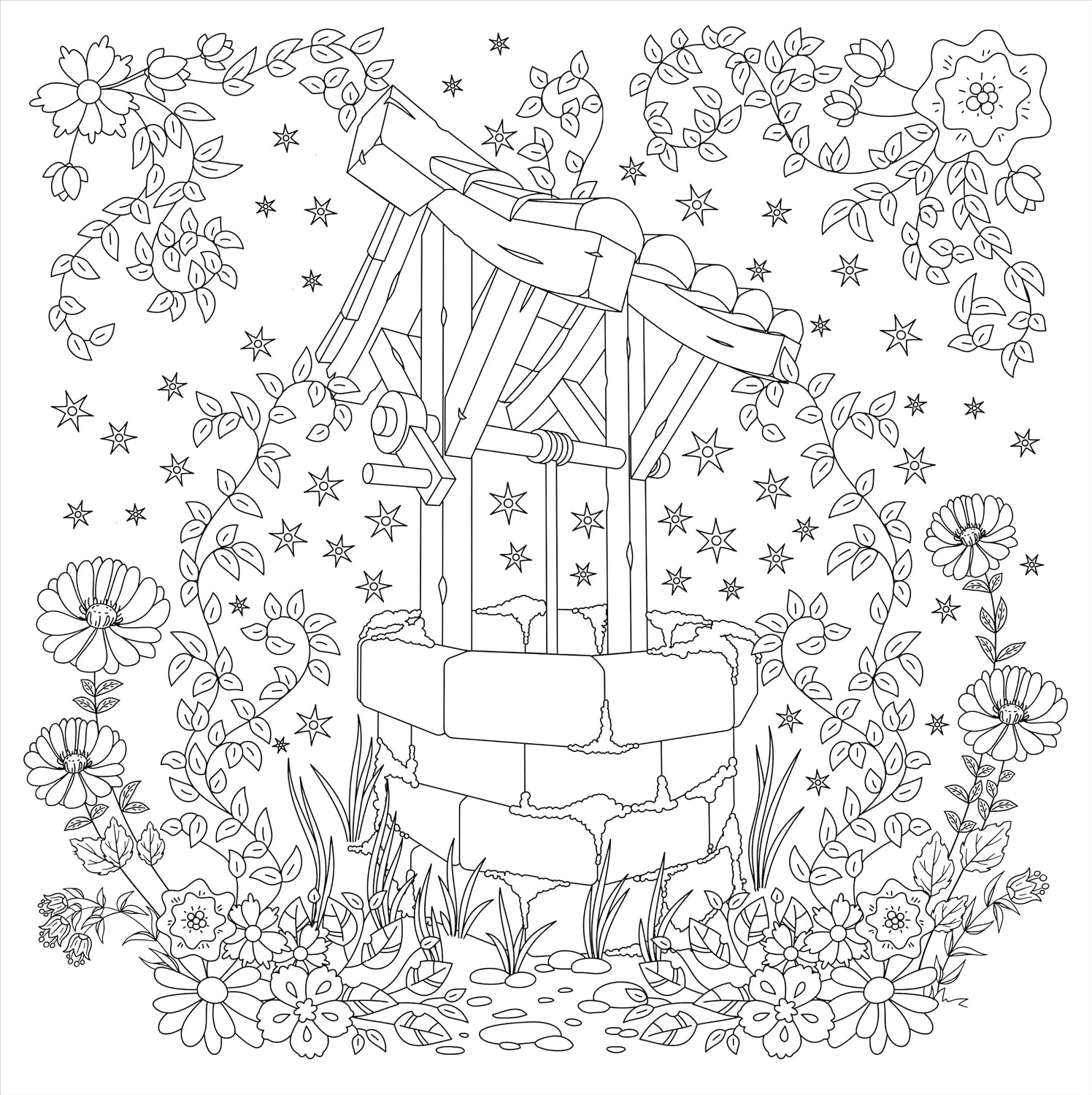 Peter Pauper Press Studio Series Colouring Book - Cottagecore