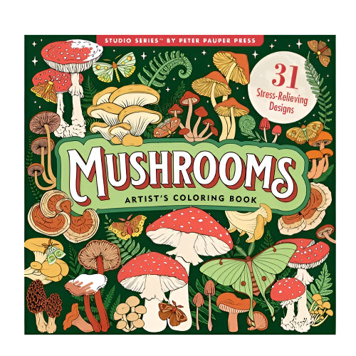 Peter Pauper Press Studio Series Colouring Book - Mushrooms