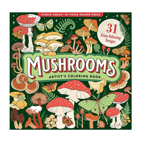 Peter Pauper Press Studio Series Colouring Book - Mushrooms