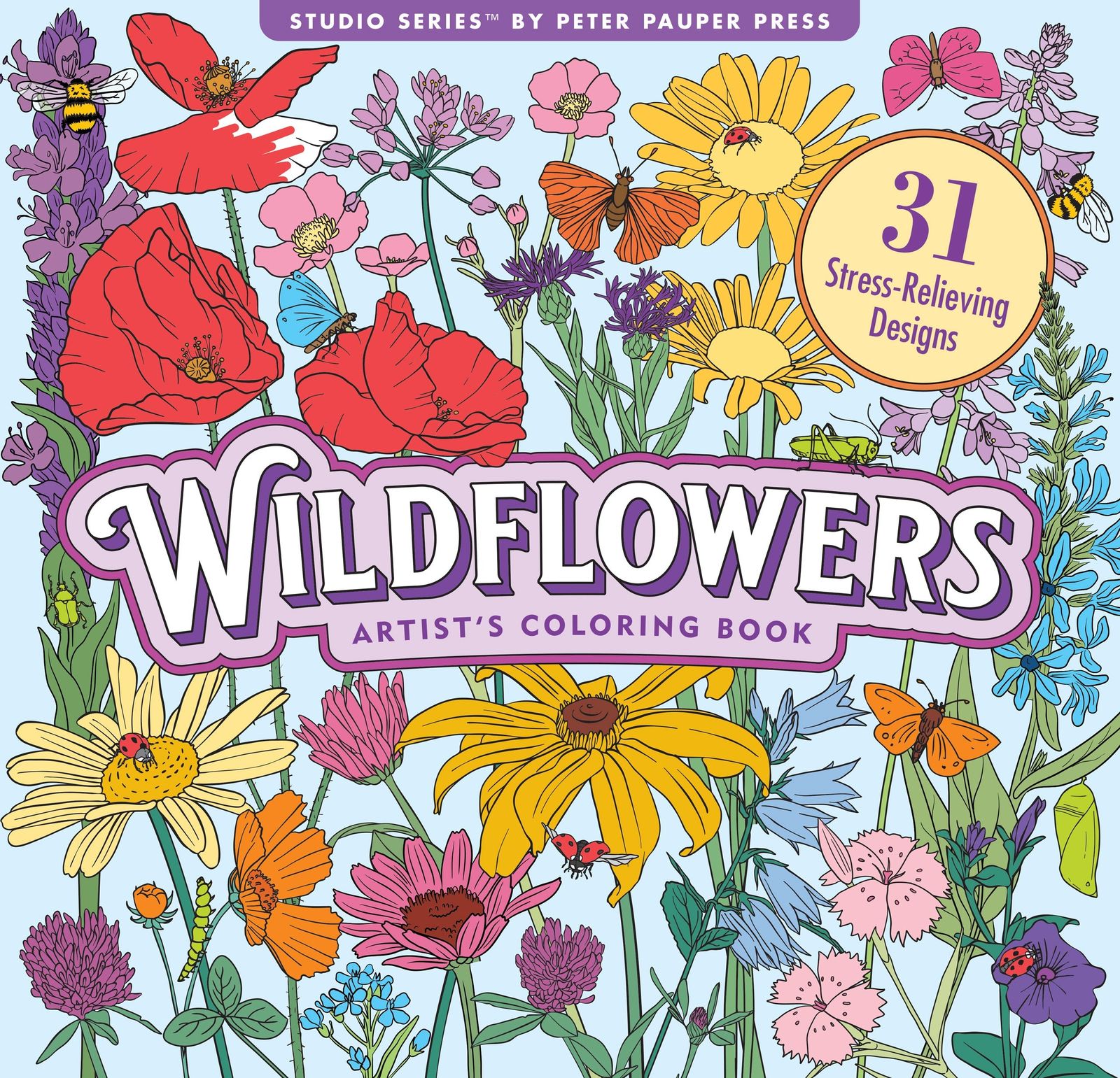 Peter Pauper Press Studio Series Colouring Book - Wildflowers