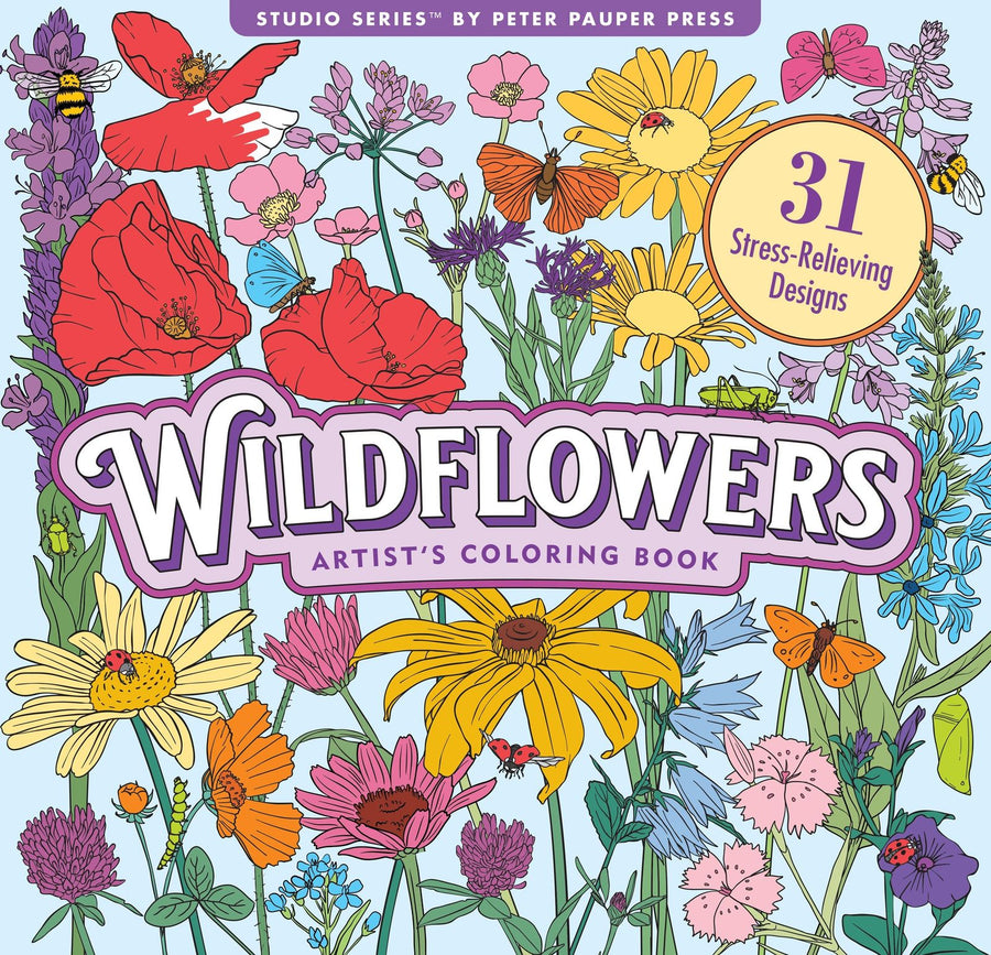 Peter Pauper Press Studio Series Colouring Book - Wildflowers
