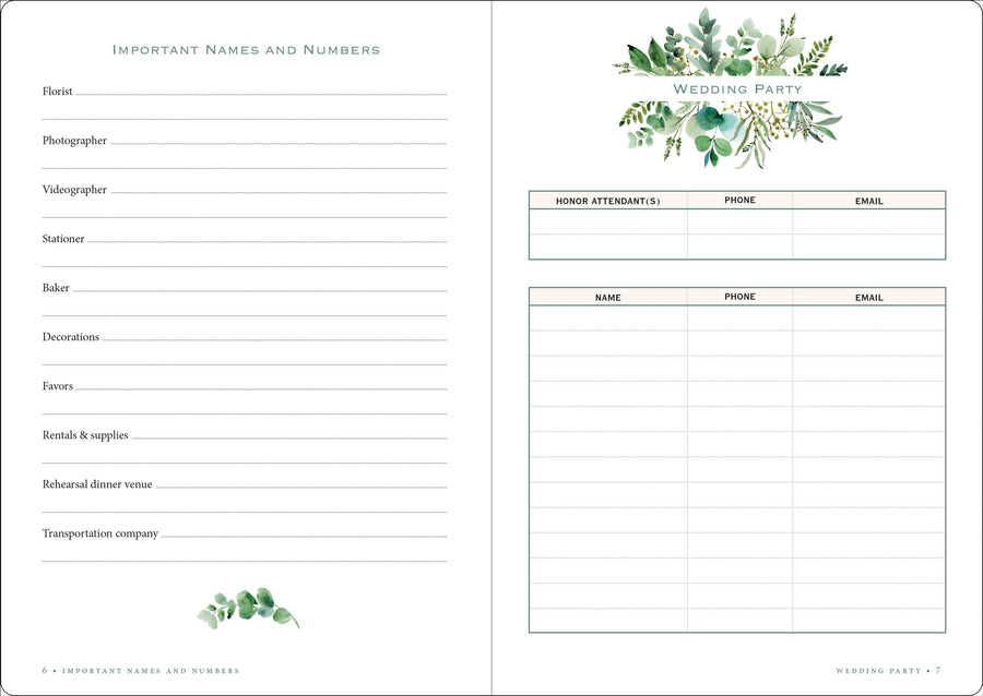 Peter Pauper Press Wedding Planner Checklist - Eucalyptus