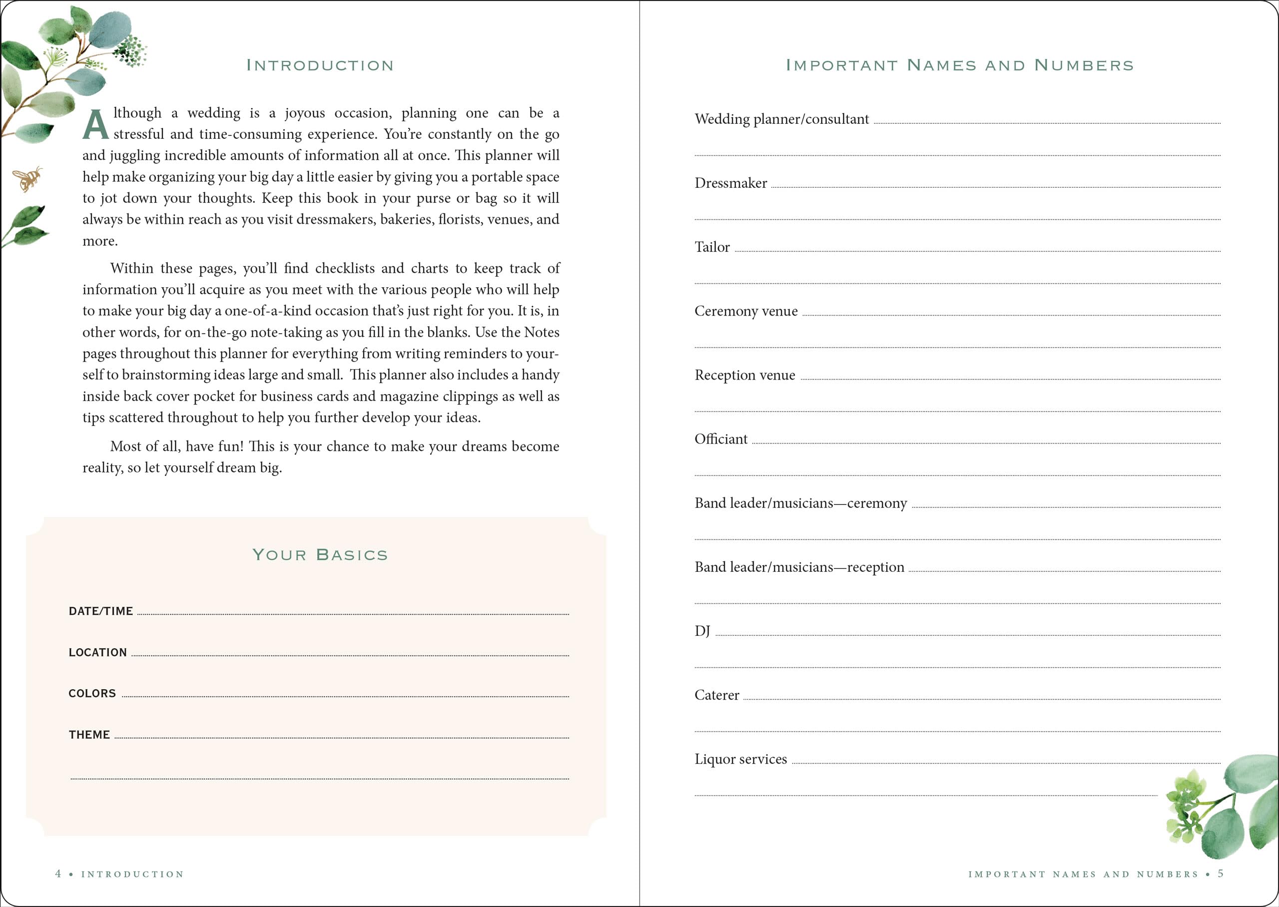 Peter Pauper Press Wedding Planner Checklist - Eucalyptus