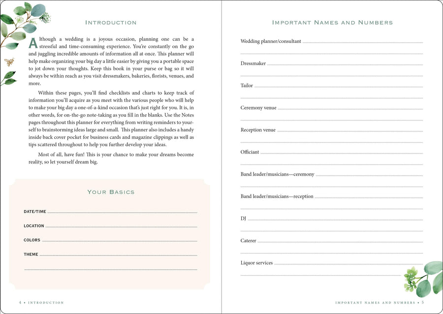 Peter Pauper Press Wedding Planner Checklist - Eucalyptus