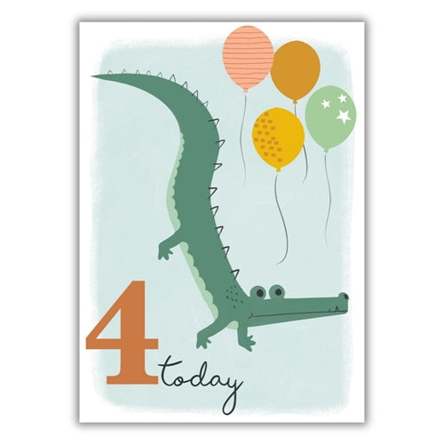 Portfolio Ltd Portfolio Birthday Card - 4 Today Crocodile