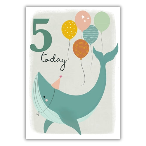Portfolio Ltd Portfolio Birthday Card - 5 Today Whale