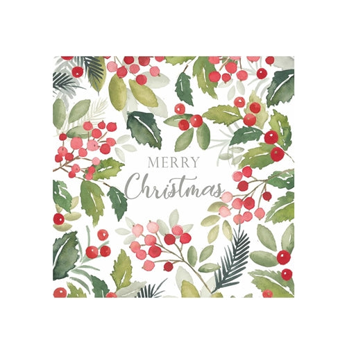 PPD - Paperproducts Design Christmas PPD Napkin - Cocktail, Merry Berries White