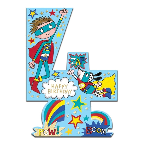 Rachel Ellen Design Rachel Ellen Birthday Card - 4th Superhero