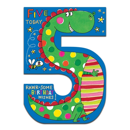 Rachel Ellen Design Rachel Ellen Birthday Card - 5th Dinosaur