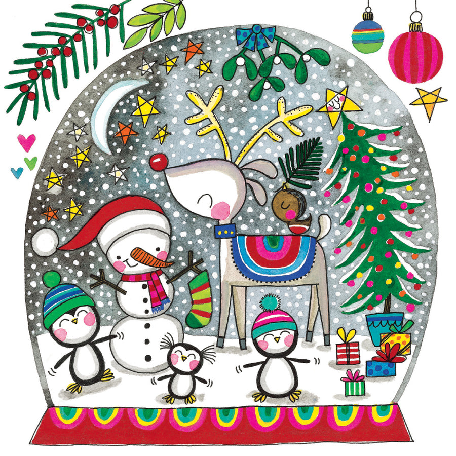 Rachel Ellen Rachel Ellen Christmas Jigsaw Card - Reindeer Snow Globe