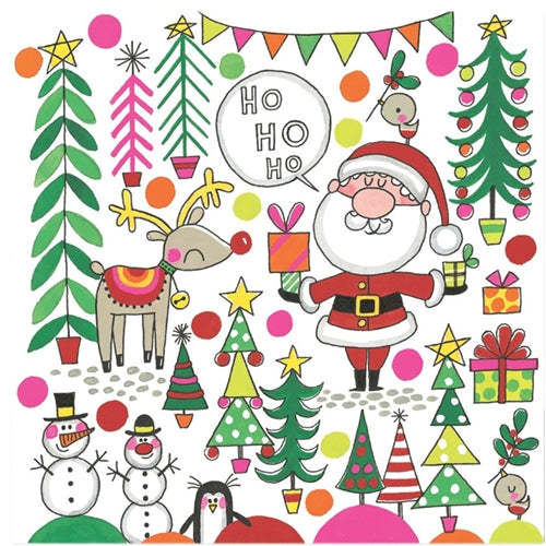 Rachel Ellen Rachel Ellen Christmas Jigsaw Card - Santa, Reindeer & Trees