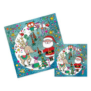 Rachel Ellen Rachel Ellen Christmas Jigsaw Card - Santa & Rudolph on the Moon