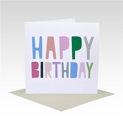 Rhicreative Rhicreative Greeting Card - Coloured Letters Birthday