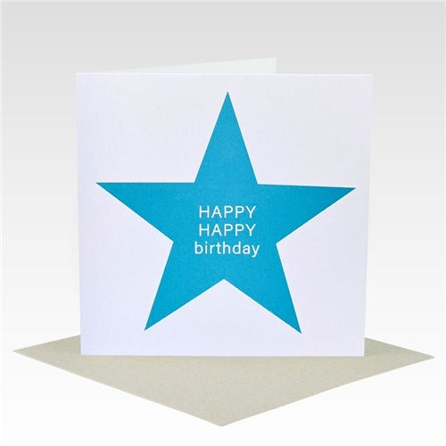 Rhicreative Rhicreative Mini Card - Aqua Happy Birthday Star