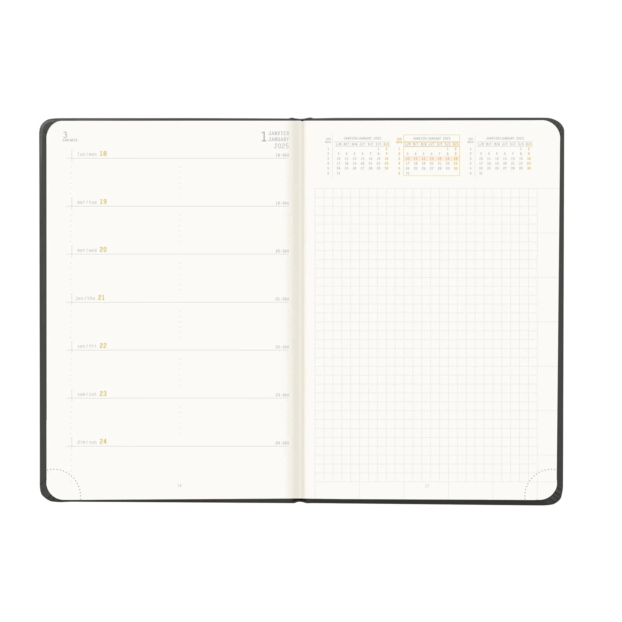 Rhodia 2026 Rhodia "Webplanner" Weekly + Notes - A5, Hardcover, Black