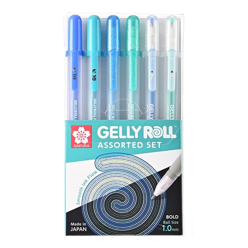 Sakura Sakura Gelly Roll - Blue & Green, Set of 6